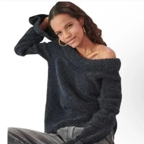 SOMETHING NAVY Ombré Poplin Collar Sweater SMALL NWT $150.00 - Picture 1 of 3